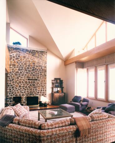 After image of two story living room space