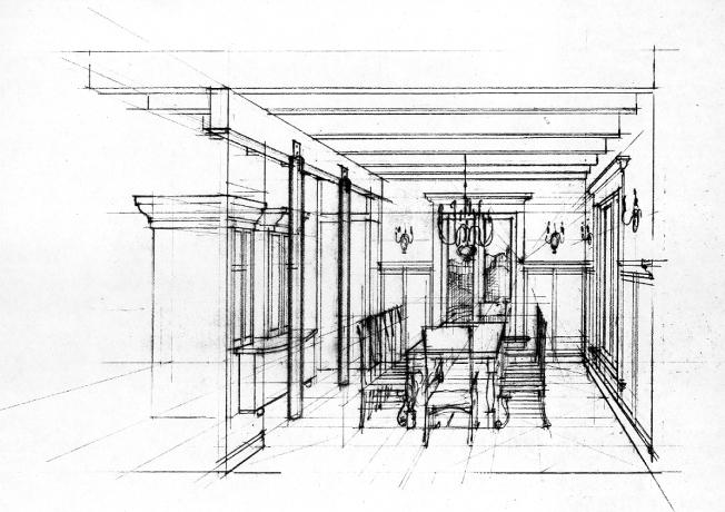 House One interior rendering