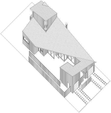 Axonometric drawing of house design