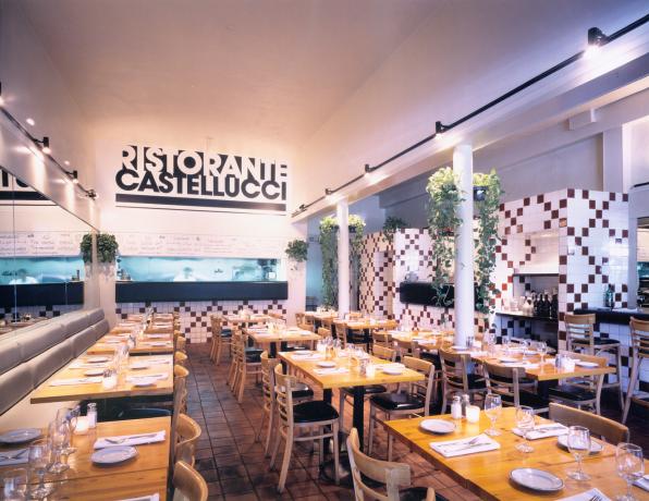 Interior photo of completed restaurant space