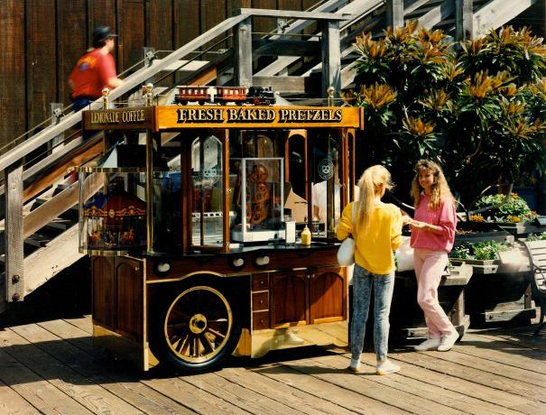 Image of prtezel cart in operation